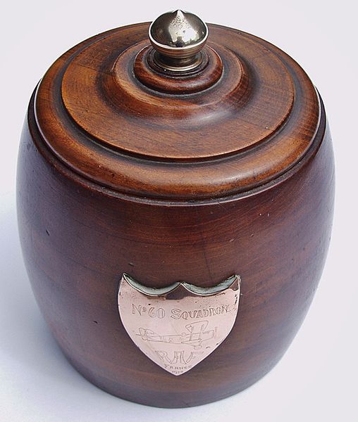 Superb 60 Squadron Trench Art Tobacco Barrel - Click for the bigger picture