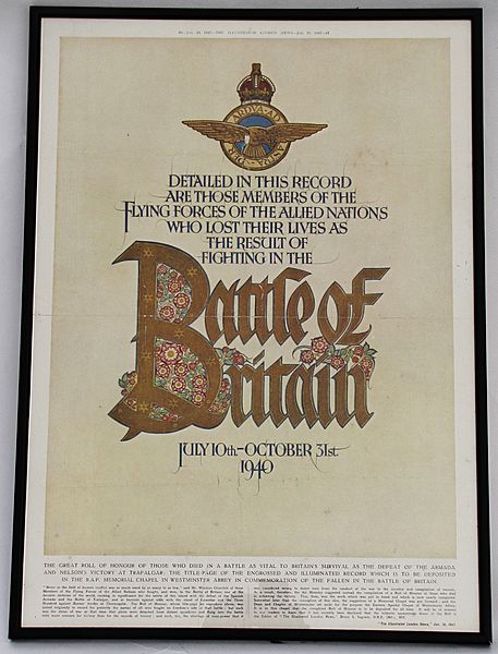 Battle of Britain Roll of Honour published by The Illustrated London News - Click for the bigger picture