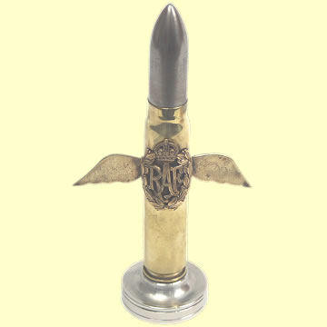 RAF Trench Art Cannon Shell - Click for the bigger picture