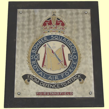 Trench Art Plaque named to 50 Bomber Squadron - Click for the bigger picture
