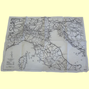 WWII Tissue Paper Escape Map Sheet 9J3 - Click for the bigger picture