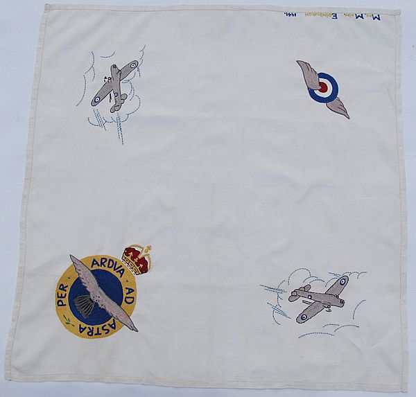 RAF WWII Hand Embroidered 'Whitley' Table Cloth - Click for the bigger picture