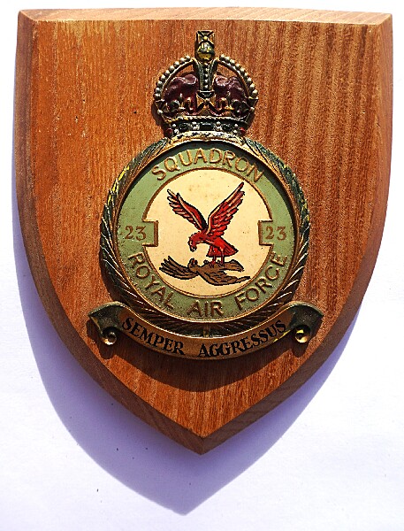 RAF 23 Squadron Plaque - Click for the bigger picture