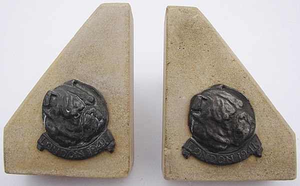 A pair of original WWII Blitz bookends made from Historic Portland Stone - Click for the bigger picture