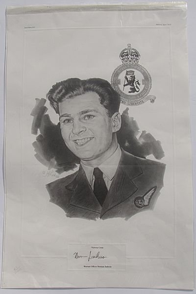 Limited Edition Print signed by Warrant Officer Norman Jackson VC - Click for the bigger picture