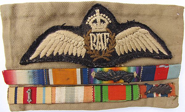 RAF Pilot's Brevet and Medal Bar with Mentioned in Despatches Clasps - Click for the bigger picture