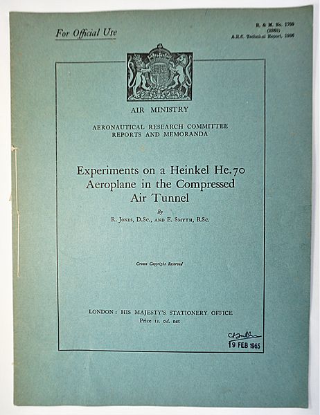 Experiments on a Heinkel He.70 Aeroplane - Click for the bigger picture