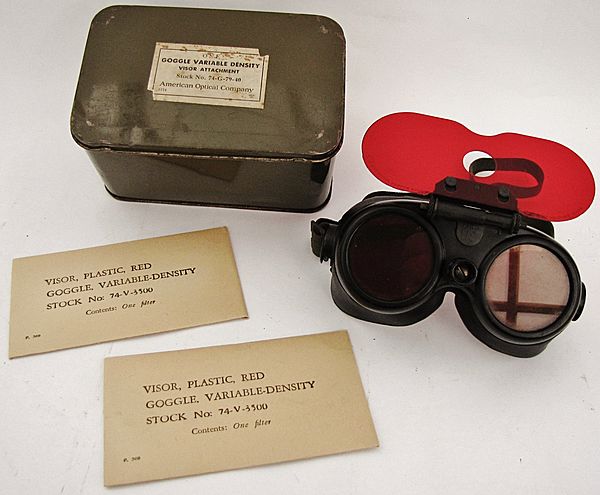 USAAF Goggles, Variable Density with Visor Attachment - Click for the bigger picture