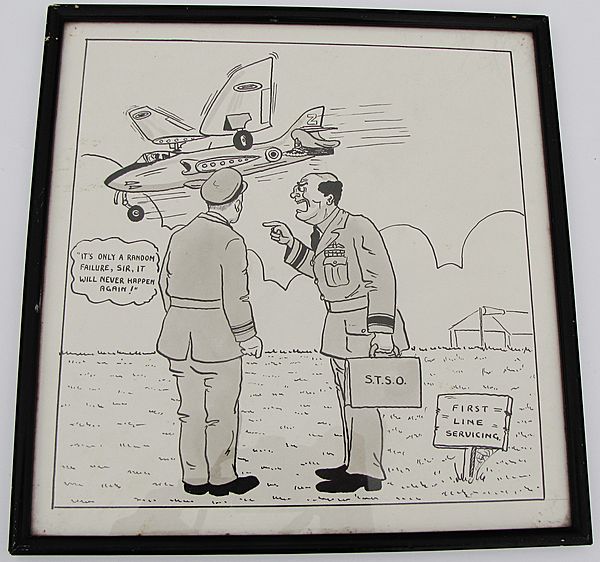Item 5517B Aviation Cartoon Attributed to 'Canning' - Click for the bigger picture