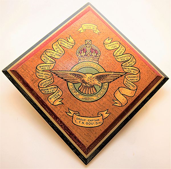 Group Captain L.T.N.Gould MC RFC/RAF Presentation Plaque - Click for the bigger picture