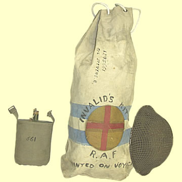 RAF Kit Bag, Steel Helmet & Water Bottle - Click for the bigger picture