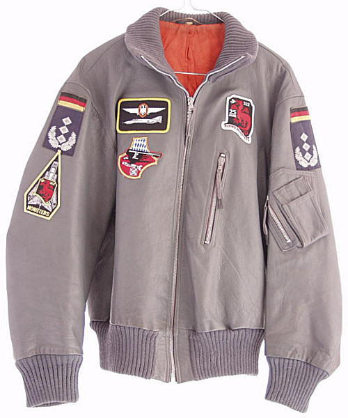 Luftwaffe Grey Leather Flight Jacket - Click for the bigger picture