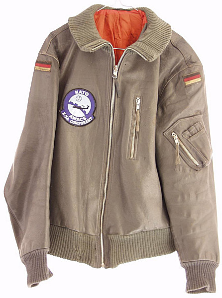 Luftwaffe Grey Leather Flight Jacket - Click for the bigger picture