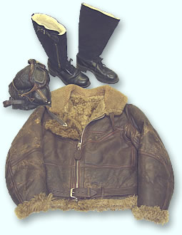 Leather - RAF Flying Helmet, Goggles, Irvin Flying Jacket and Escape Boots