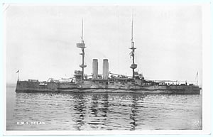 Picture Postcard depicting HMS Ocean