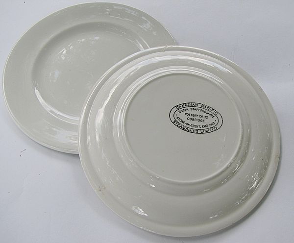 Item 1167 Canadian Pacific Steamships Ltd plates by North Staffordshire Pottery - Click for the bigger picture