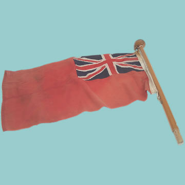 Ship's Red Ensign and Flag Pole - Click for the bigger picture