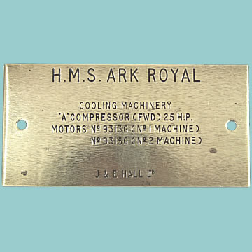HMS Ark Royal Brass Plaque - Click for the bigger picture