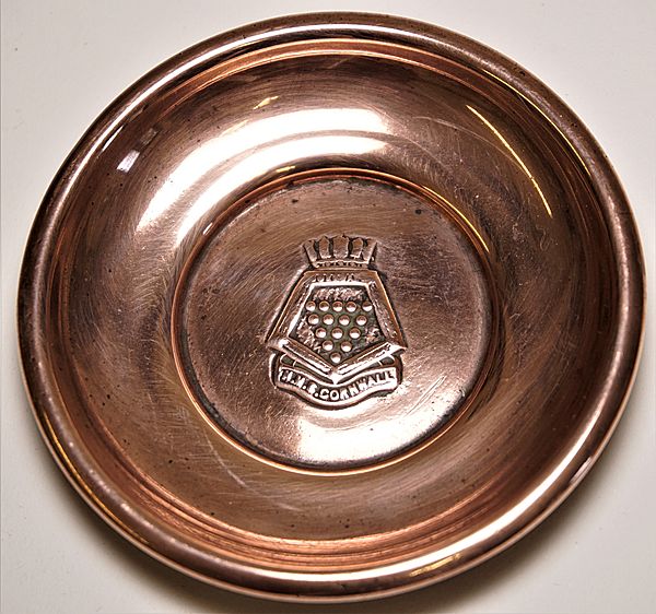 HMS Cornwall Copper Ashtray - Click for the bigger picture