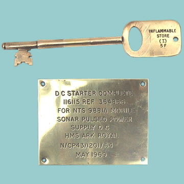 HMS Ark Royal Plaque and Key - Click for the bigger picture