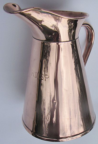 Item 3347 Royal Mail Steam Packet Company Copper Water Jug - Click for the bigger picture
