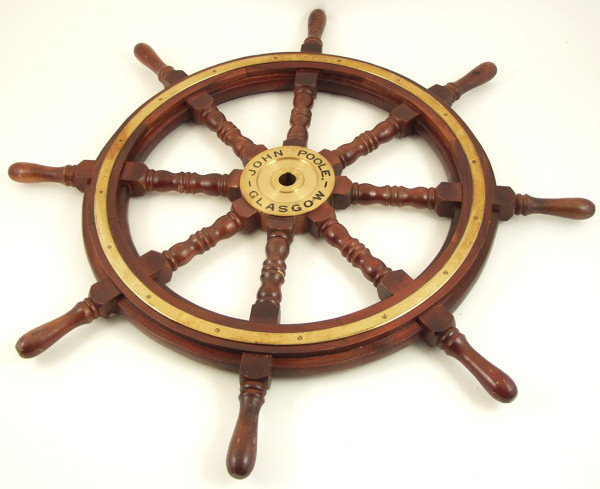 Ship's Wheel named to John Poole, Glasgow - Click for the bigger picture