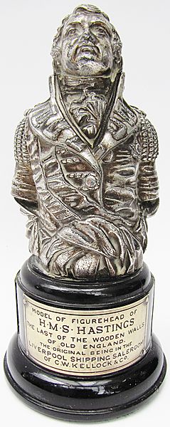 HMS Hastings Presentation Model Pewter Figurehead - Click for the bigger picture