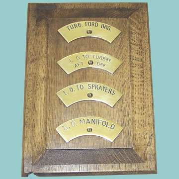Brass Engine Room Plaques - Click for the bigger picture