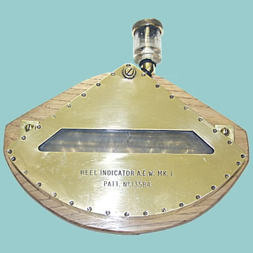 Ship's Brass Heel Indicator - Click for the bigger picture