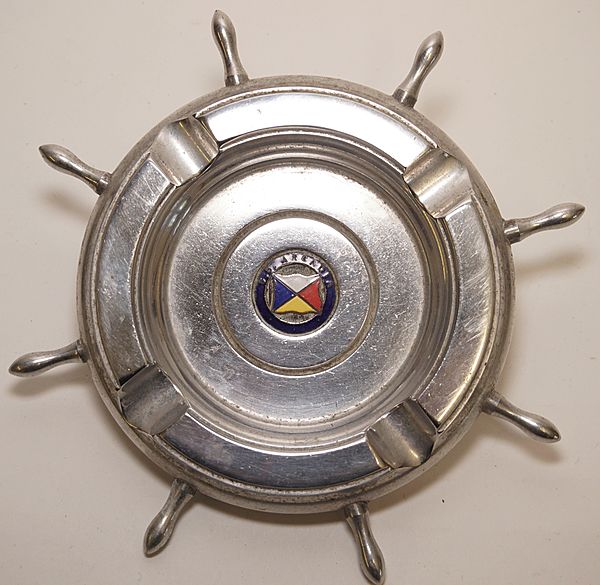 SS Arcadia Ship's Helm Ashtray - Click for the bigger picture
