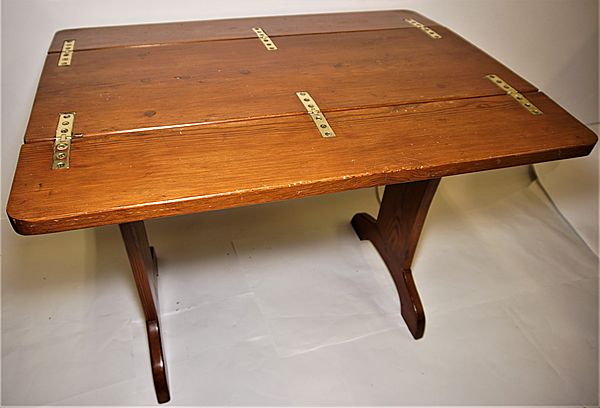 Pitch Pine Folding Yacht Table - Click for the bigger picture