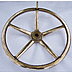 Ex Trawler 5 Spoke Brass Ships Wheel - Click for the bigger picture