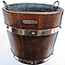 Teak Planter Barrel from Timbers of HMS Warspsite - Click for the bigger picture