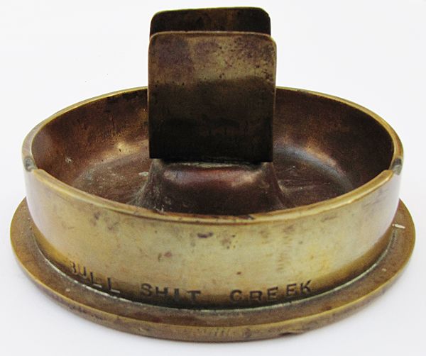 'Bull Shit Creek' Trench Art Ashtray - Click for the bigger picture