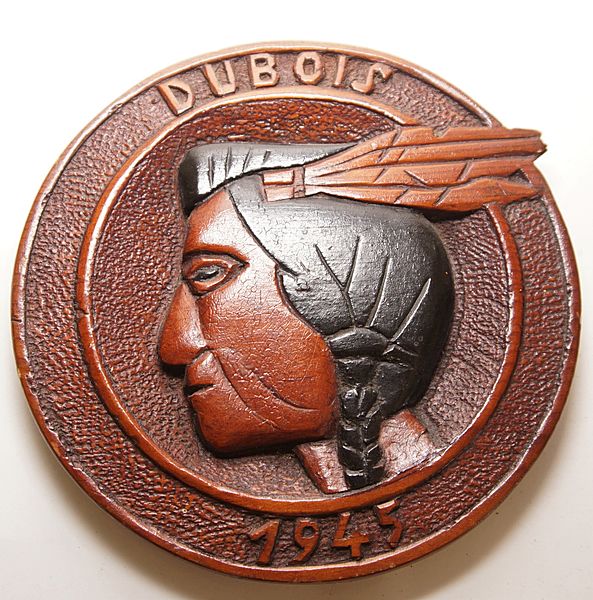 'Dubois' 1945 Carved Trench Art Wooden Plaque - Click for the bigger picture