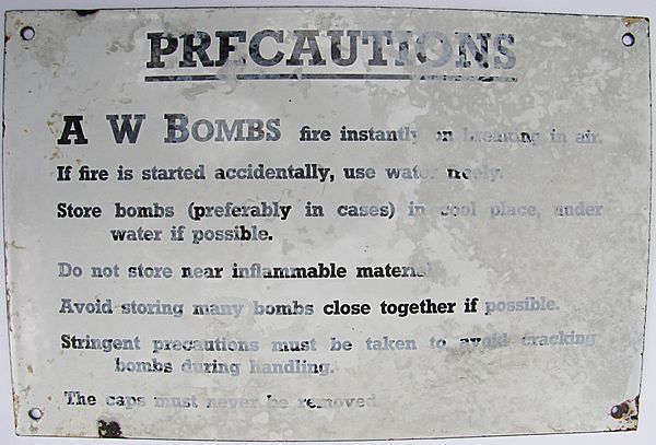 Home Guard Enamel Sign from an 'AW' Bomb Case - Click for the bigger picture